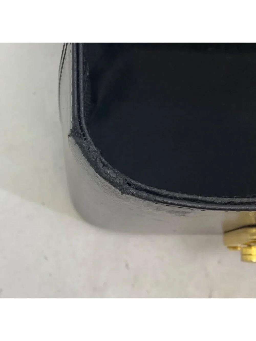 Fendi Vanity Bag Vintage Style Leather Black